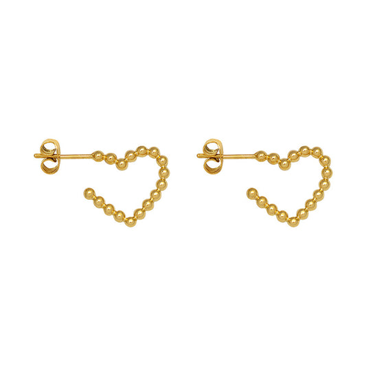 Golden Love Geometry Earrings with a Cold Wind Twist