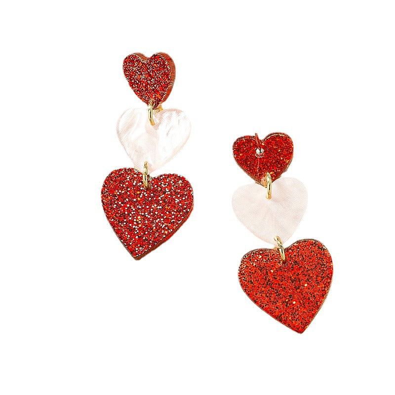 European and American Acrylic Love Earrings - Vienna Verve Collection