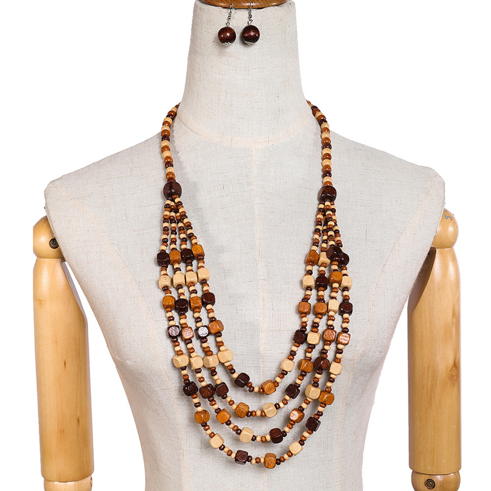 Wooden Bead Necklace Set - Savanna Rhythms Collection