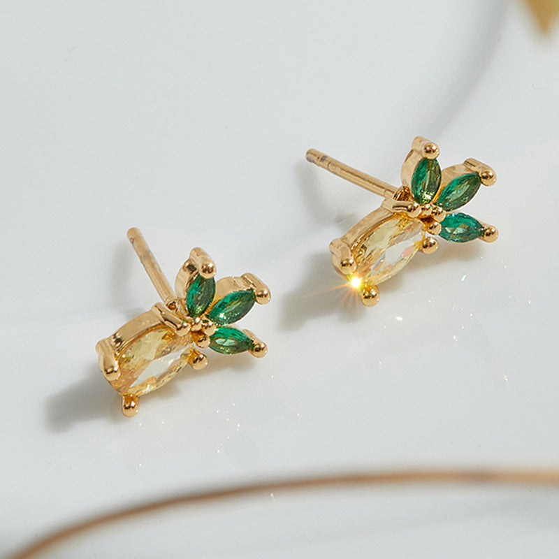 Luxurious Vienna Verve Pineapple Stud Earrings for Women