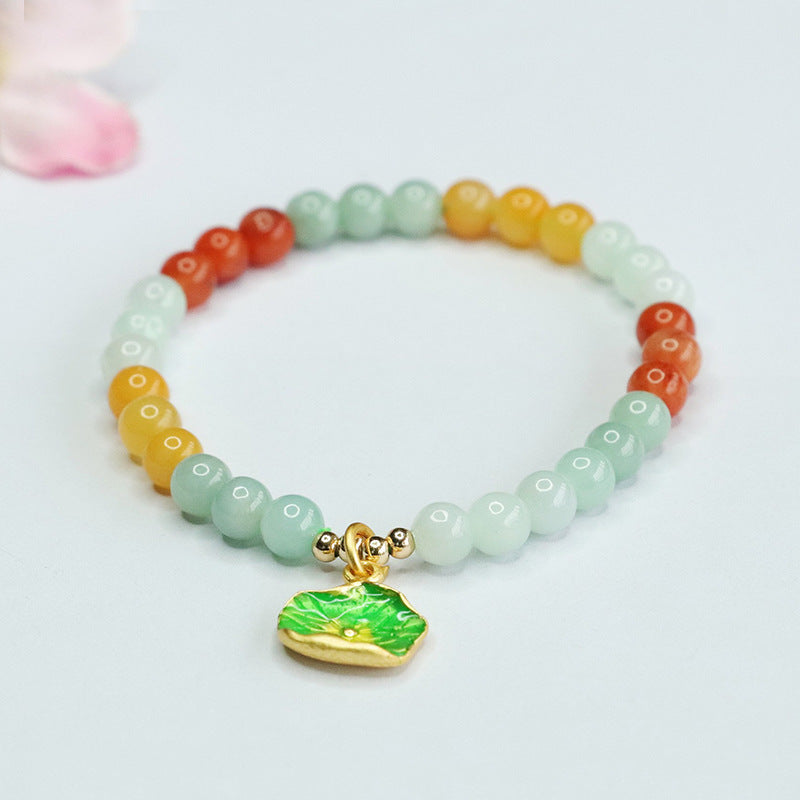 Colorful Sterling Silver Jade Bracelet by China-Chic Jewelry