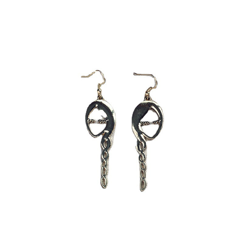 Exaggerated Abstract Metal Face Earrings with Personalized Touch - Vienna Verve Collection