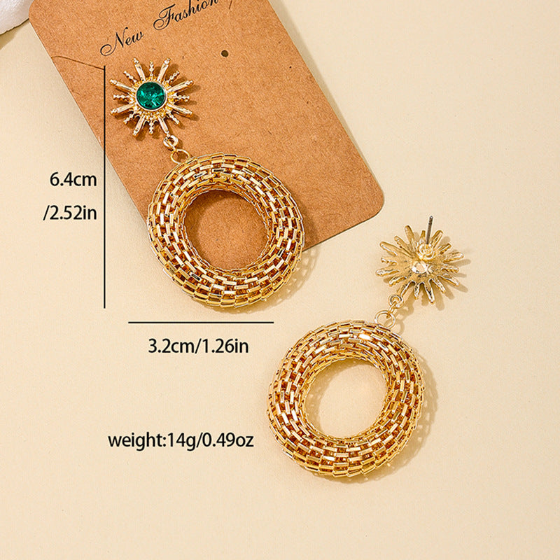 Boho Chic Sunburst Geometric Dangle Earrings for Women