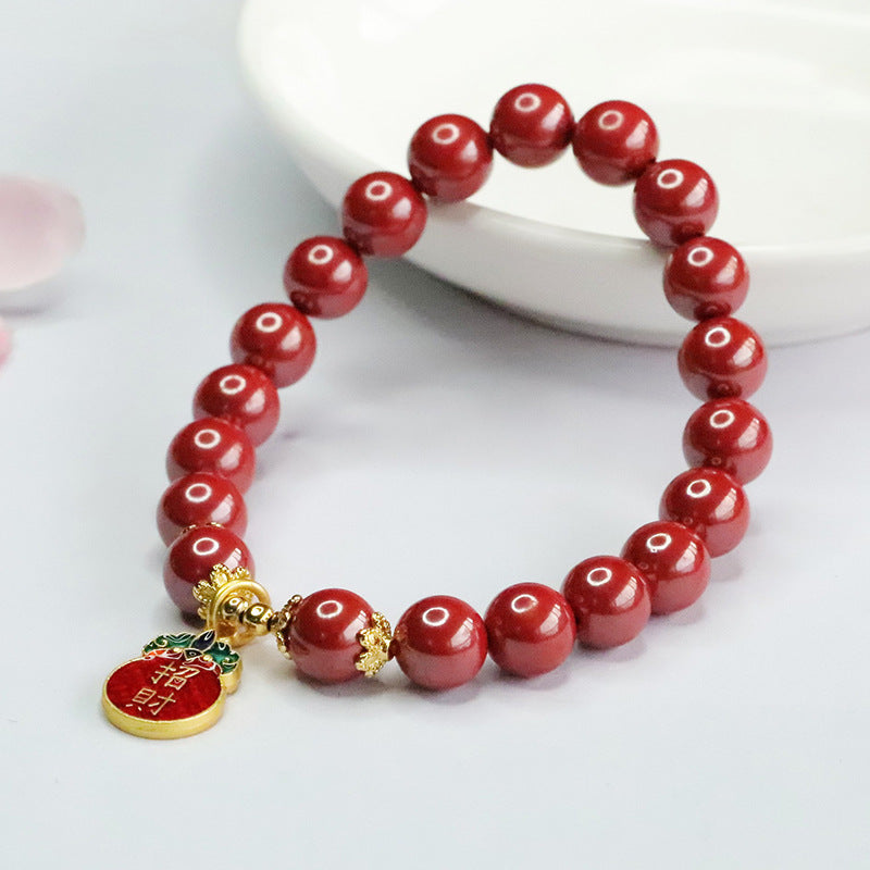 Cinnabar and Imperial Sand Bracelet for Fortune and Blessings