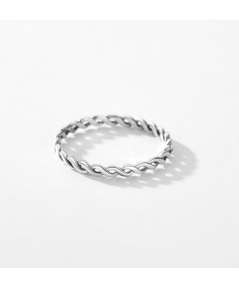 Delicate Sterling Silver Twisted Ring for Women - Fashionable and Minimalist Jewelry