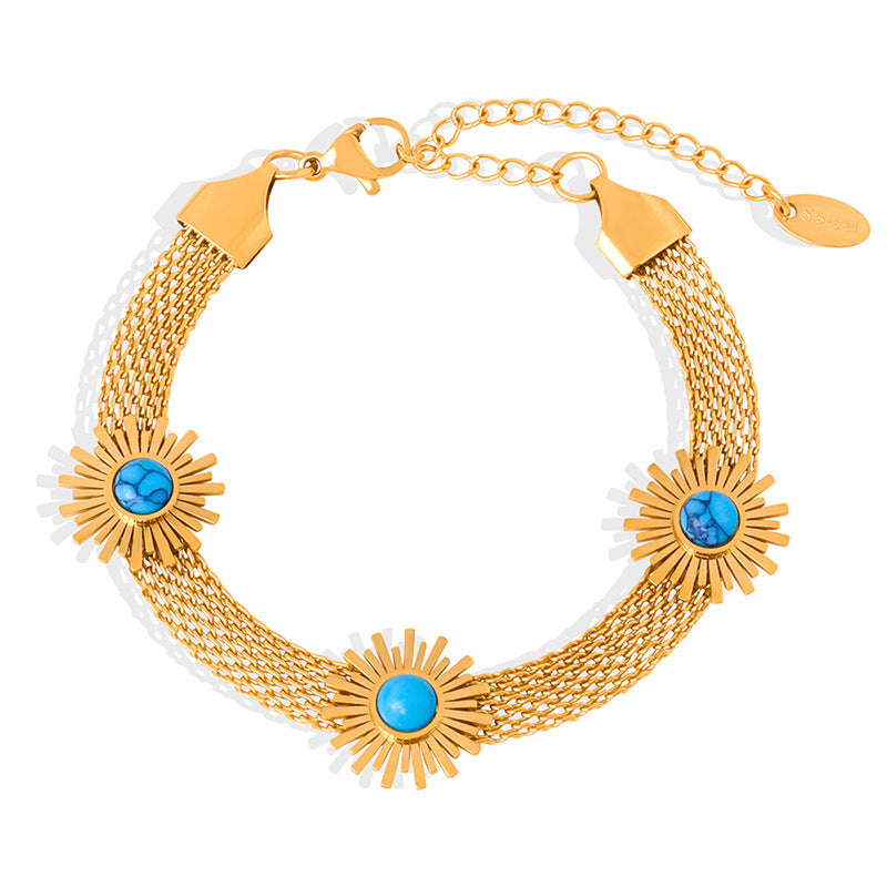 Luxury Gold-Plated Floral Bracelet for Stylish Women