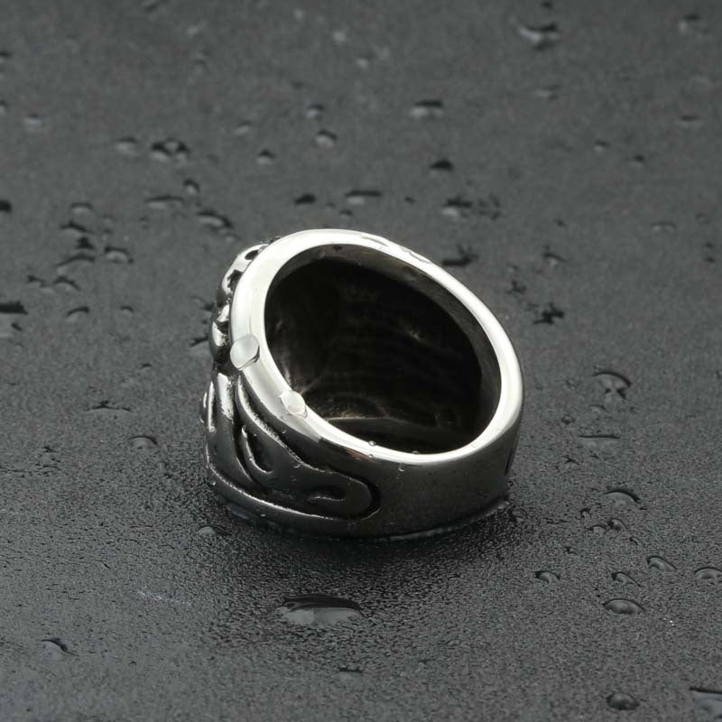 Titanium Steel Punk Pirate Skull Ring for Men - Retro Hipster Style Direct from Manufacturer