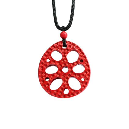 Cinnabar Pendant, Red Sand Lotus Root Pendant, Jewelry