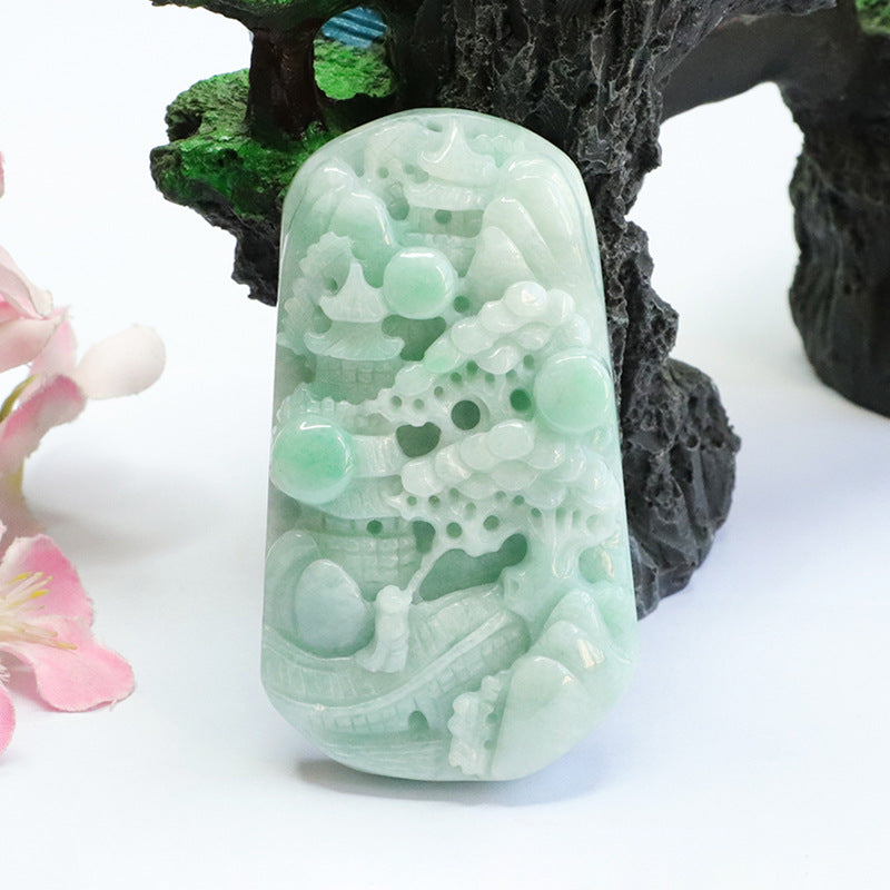 Jade Fortune's Favor Sculpted Landscape Pendant