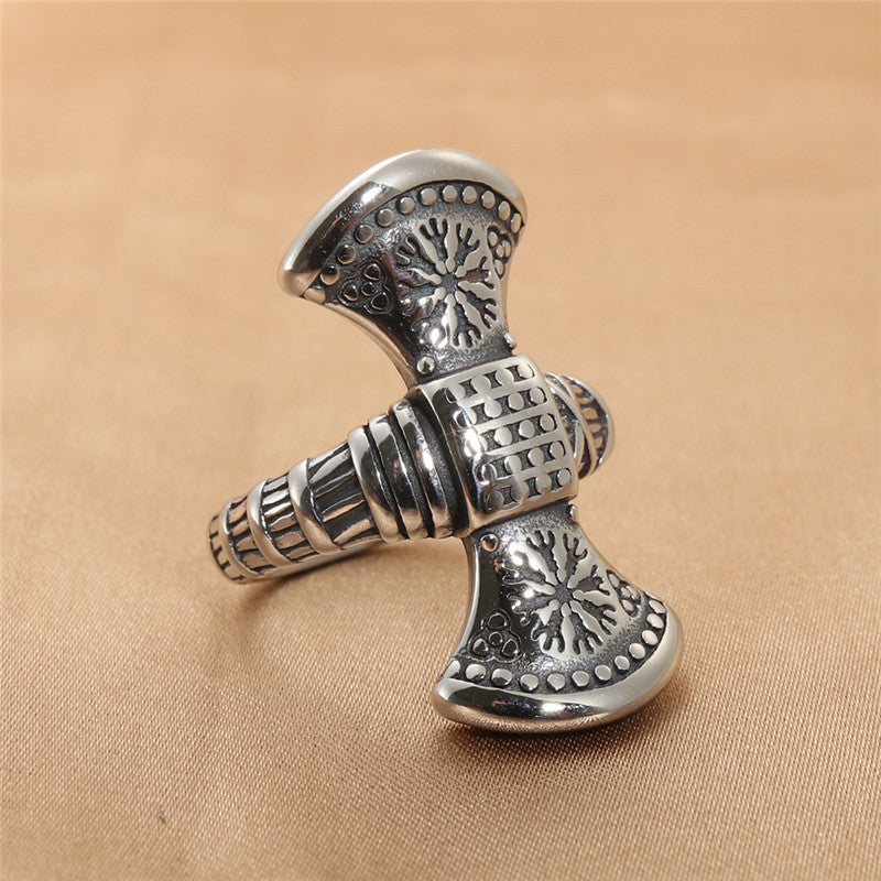 Viking Musical Instrument Ring - Personalized Titanium Steel Accessory for Men