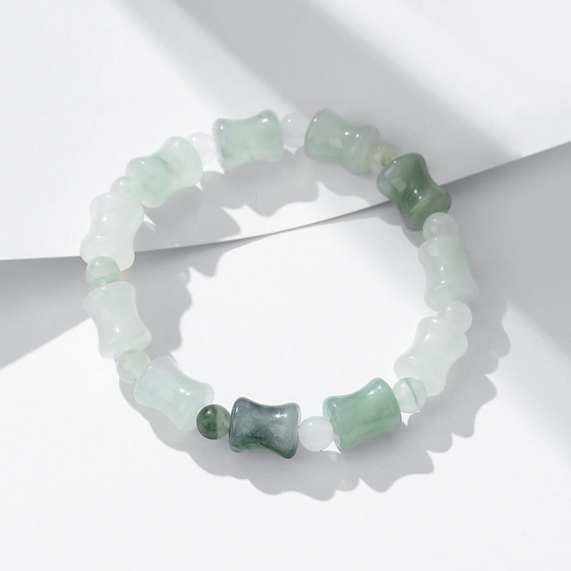 Elegant Vintage Tian Shan Cui Natural Jade Marrow Bracelet