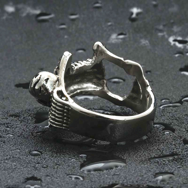 Titanium Steel Skull Ring for Men - Retro Punk Hip Hop Jewelry from Manufacturer