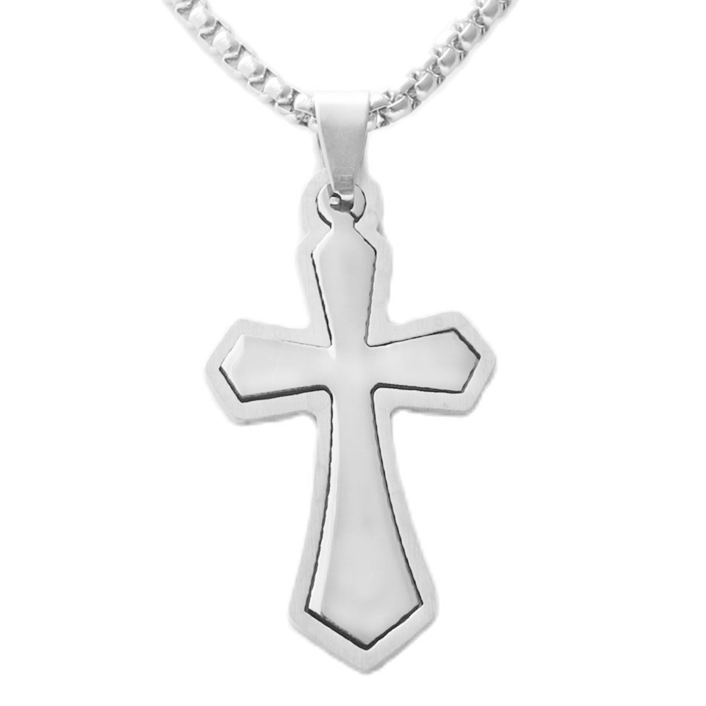 Personalized Retro Titanium Steel Cross Pendant Necklace for Trendy Men