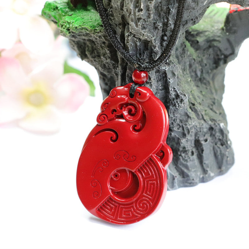 Fire God Vermilion Bird Cinnabar Pendant