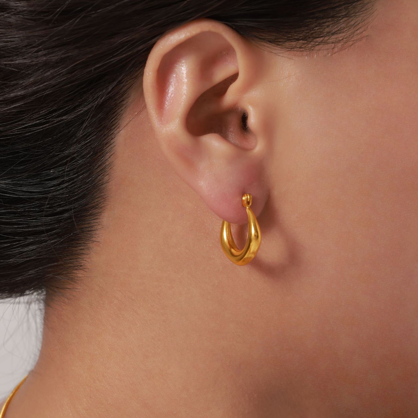 Chic and Elegant U-Shaped Gold-Plated Earrings by Planderful