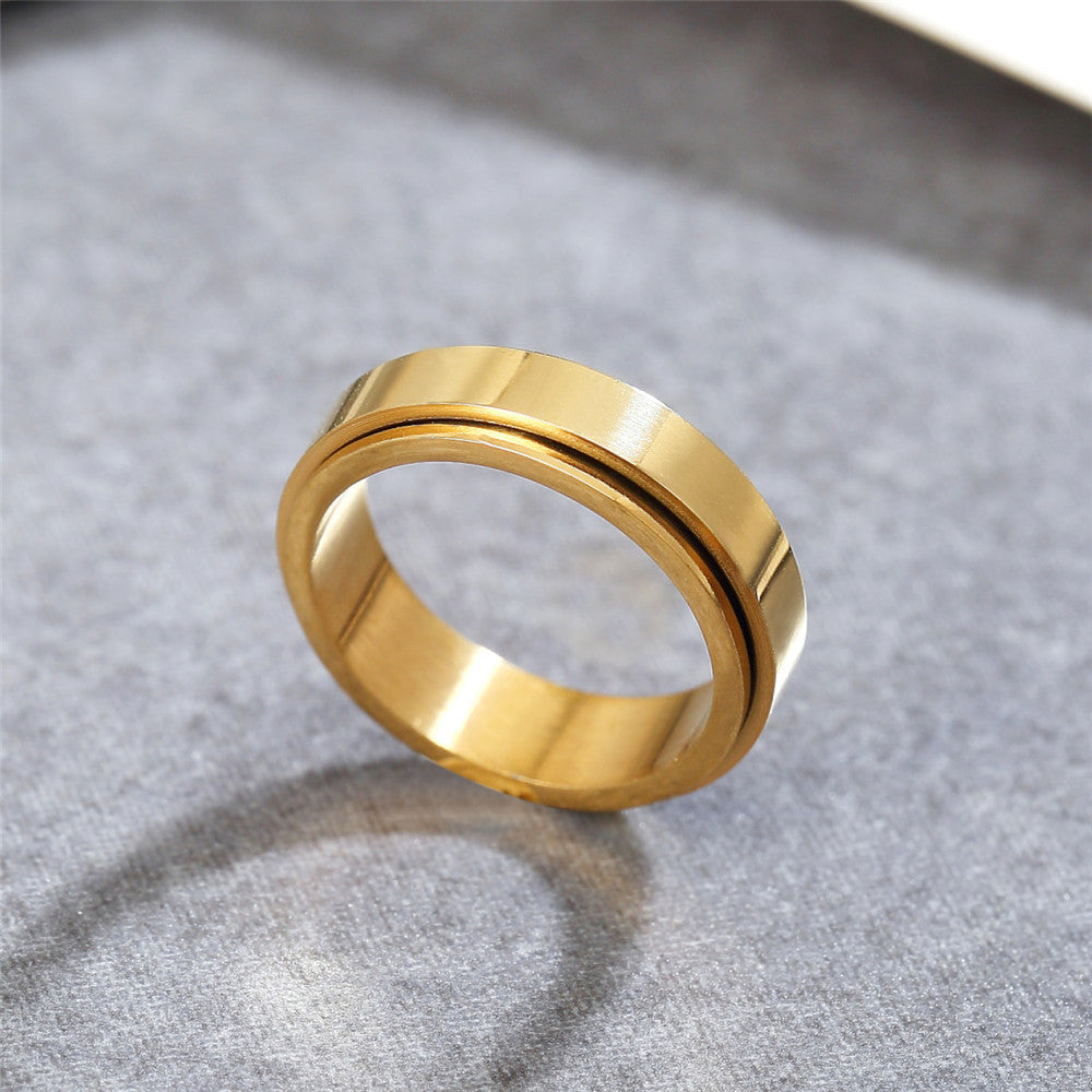 Elegant Rotating Titanium Steel Ring for Everyday Wear