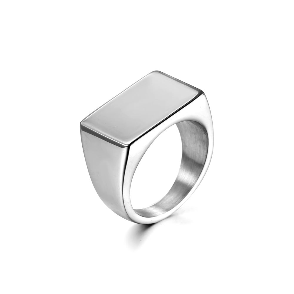 Titanium Steel Hip Hop Men's Ring - Japan & South Korea Inspired Glossy Design