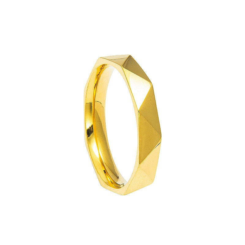 Geometric Diamond Titanium Ring - Women's Statement Jewelry