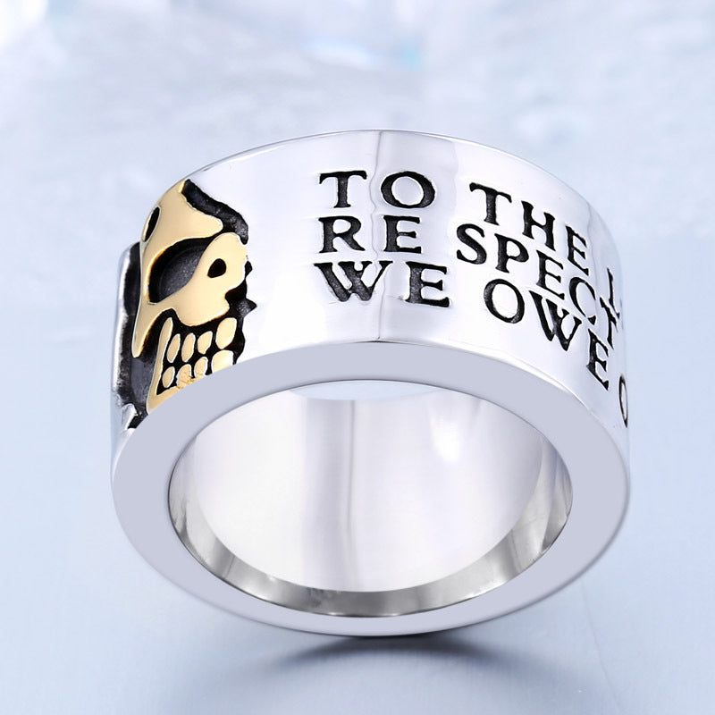 Cross-Border Vintage Punk Stainless Steel Ring for Men - European and American Skull Design Titanium Steel Wholesale