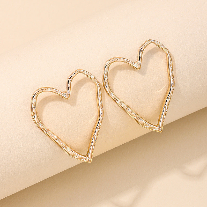 Exaggerated Love and Indifferent Style Metal Earrings from Vienna Verve Collection