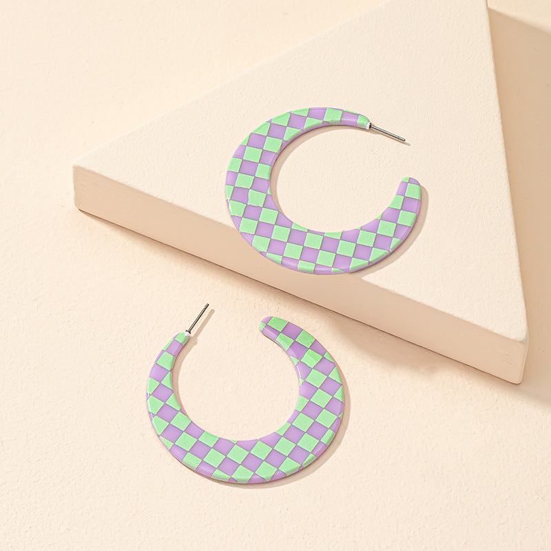 Fresh Square Printed Acrylic Earrings - Vienna Verve Collection