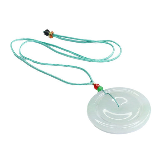 Jade Ice Green Fortune Necklace with Double Circle Buckle