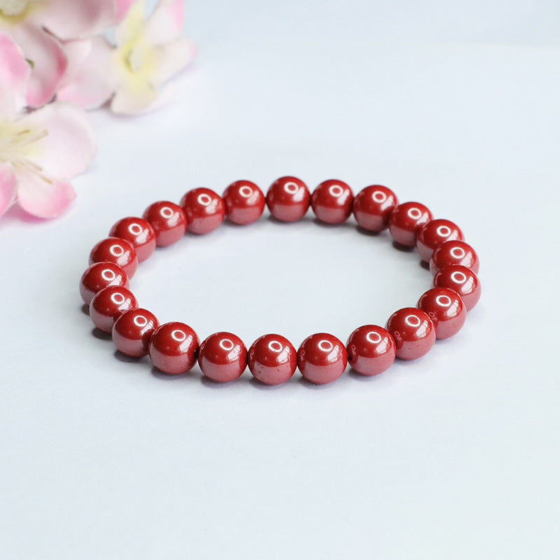 Imperial Treasure Cinnabar Sterling Silver Bracelet