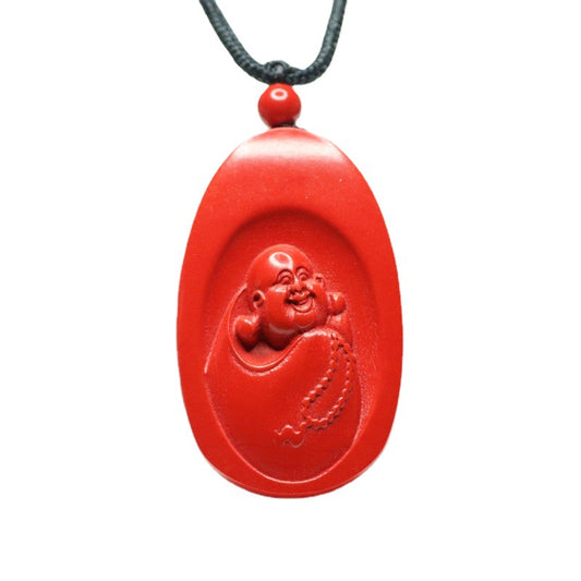 Cinnabar Maitreya Buddha Pendant Red Sand Pendant