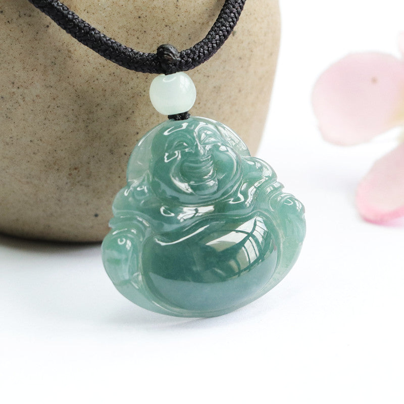 Natural A Grade Jade Pendant Blue Green Buddha Jade