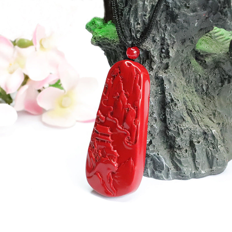 Cinnabar Pendant Purple Gold Sand Landscape Brand Pendant