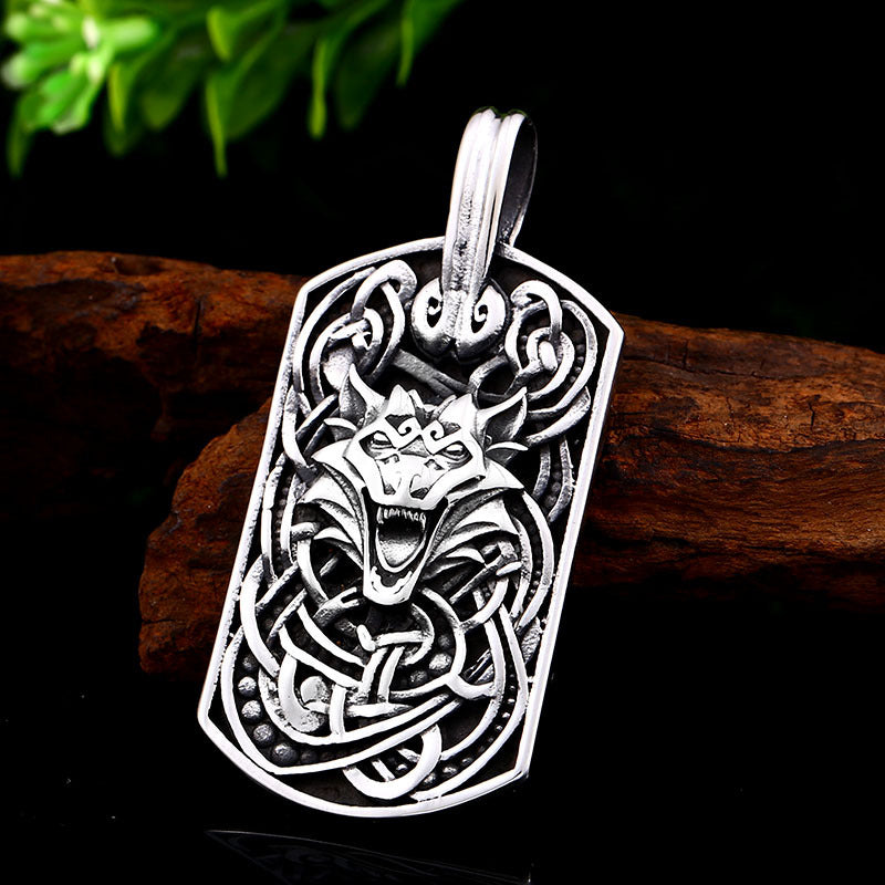 Vintage Wolf Head Pendant for Men - Stainless Steel Fashion Jewelry by Planderful