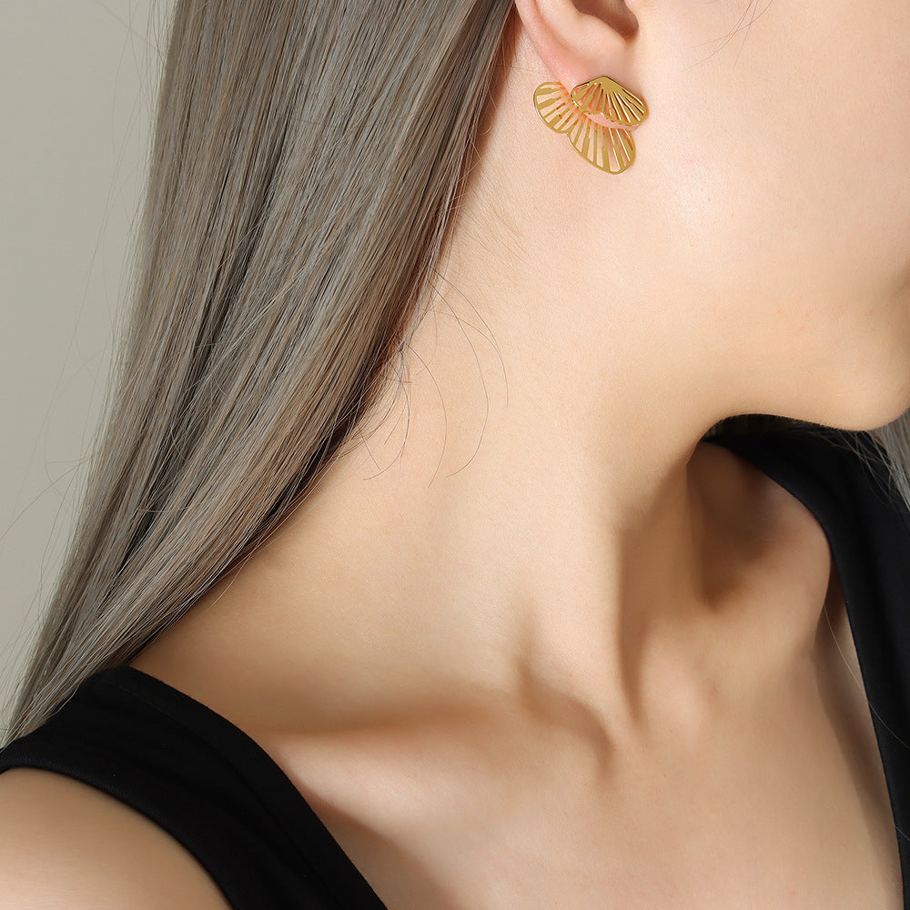 Butterfly Dance Gold-Plated Earrings for Women by Planderful - Everyday Genie Collection