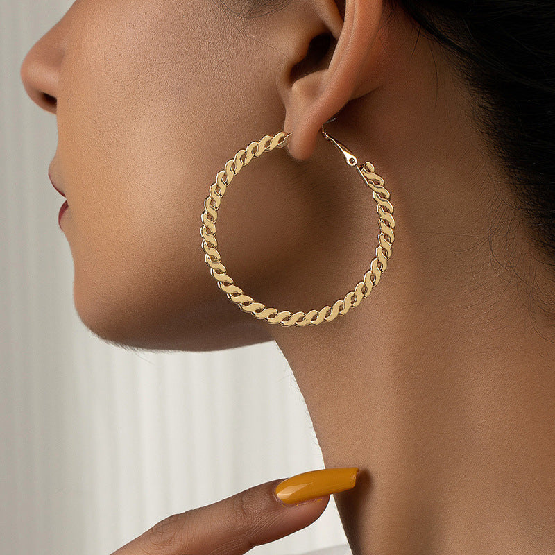 Exaggerated Personality Metal Earrings with a High Sense of Style - Vienna Verve Collection