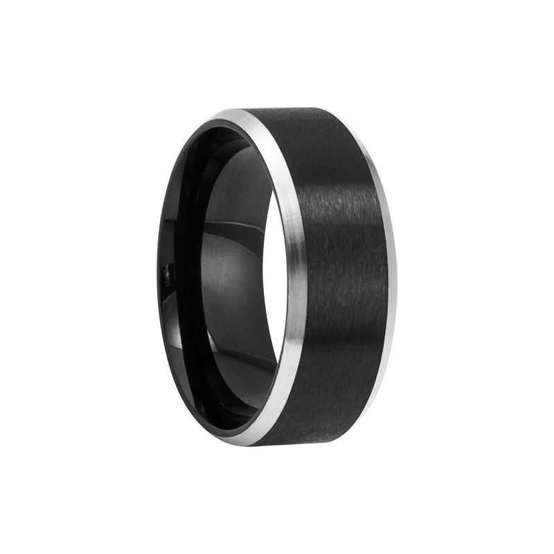 Stylish Stainless Steel Men's Ring - European and American Wholesale Jewelry Supply