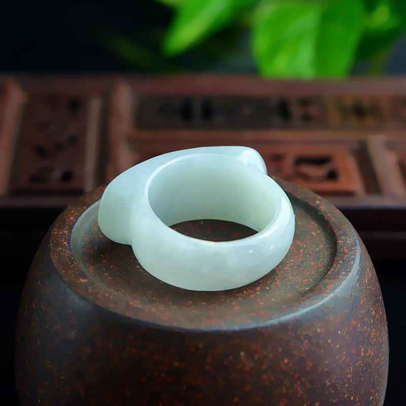 Men's Fortune's Favor Adjustable Jade Stone Saddle Ring