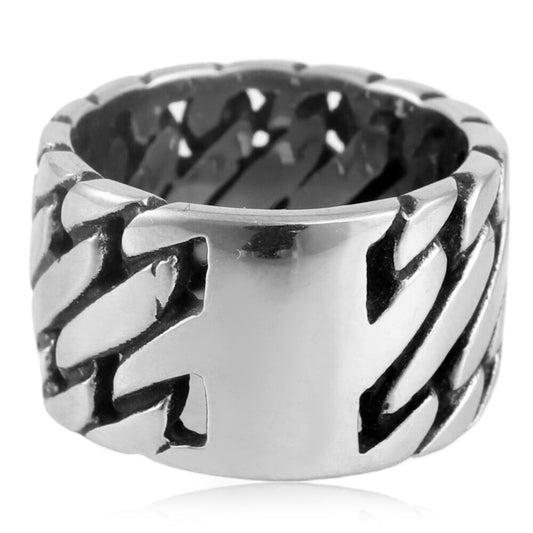 Personalized Retro Titanium Steel Locomotive Chain Ring for Men - Trendy Stainless Steel Accessories