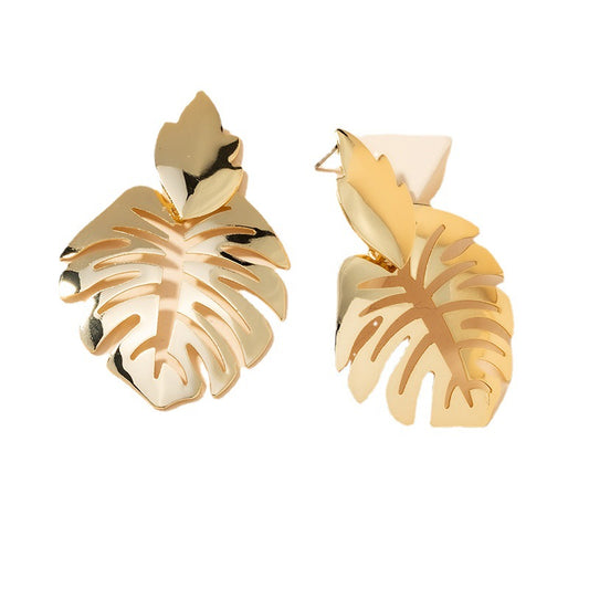 Gold Leaf Statement Earrings from Vienna Verve Collection