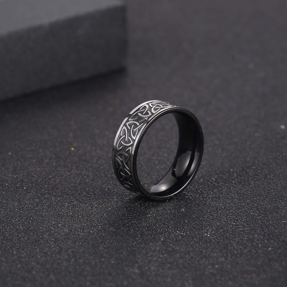 Titanium Steel Viking-Inspired Nordic Ring for Men, Customizable Bronze Domineering Jewelry