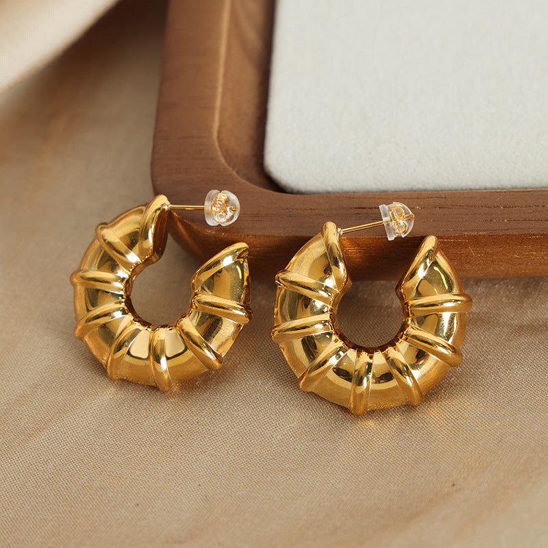 Bamboo Geometric Earrings - High-Quality Retro Fashion Jewelry for Women