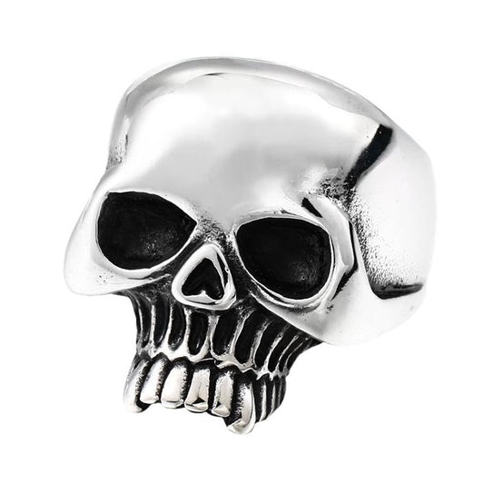 Titanium Steel Retro Skull Ring for Men - European and American Style Personalized Hand Jewelry