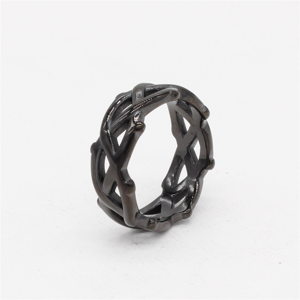 Simple European and American Thorn Crown Men's Titanium Steel Ring