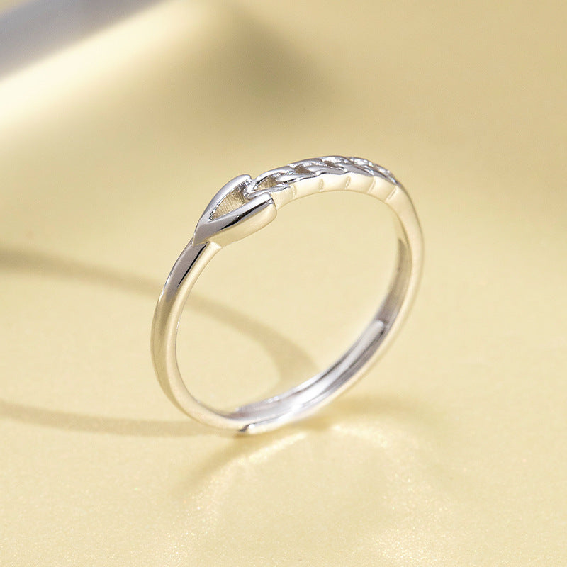 Chain Shape Design Opening Sterling Silver Ring