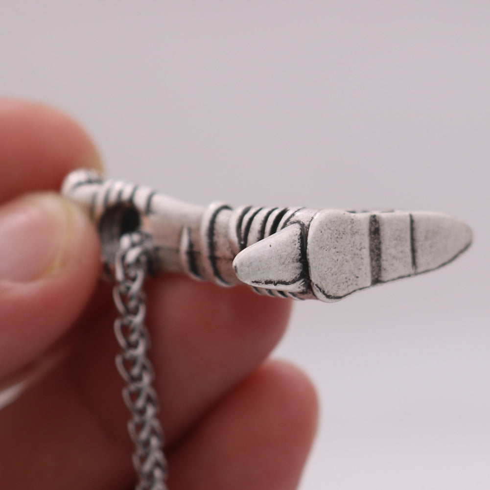 Norse Legacy Titanium Steel Viking Axe Pendant Necklace