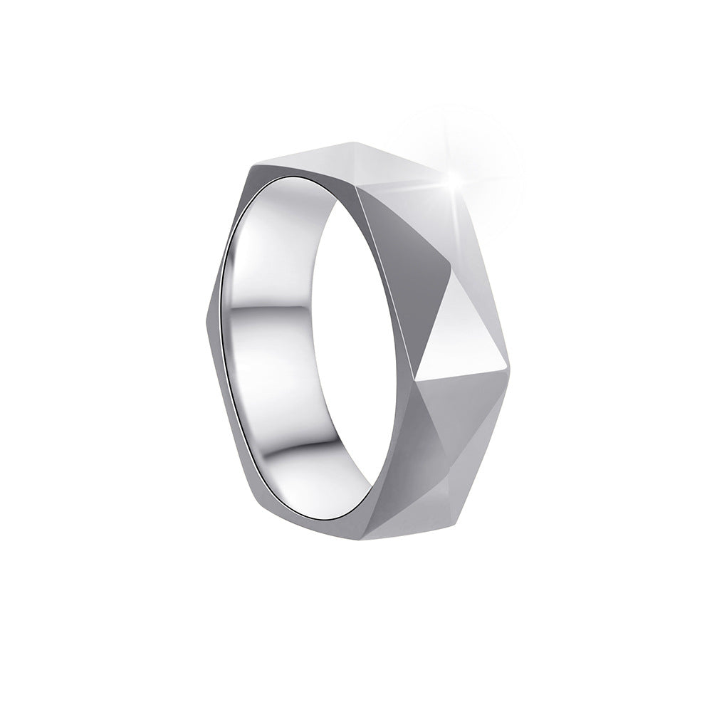 Titanium Steel Diamond Shape Geometric Wind Ring for Men, Everyday Genie Collection