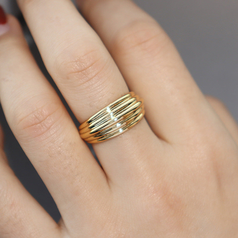 Metallic Textured Ring - Vienna Verve Collection