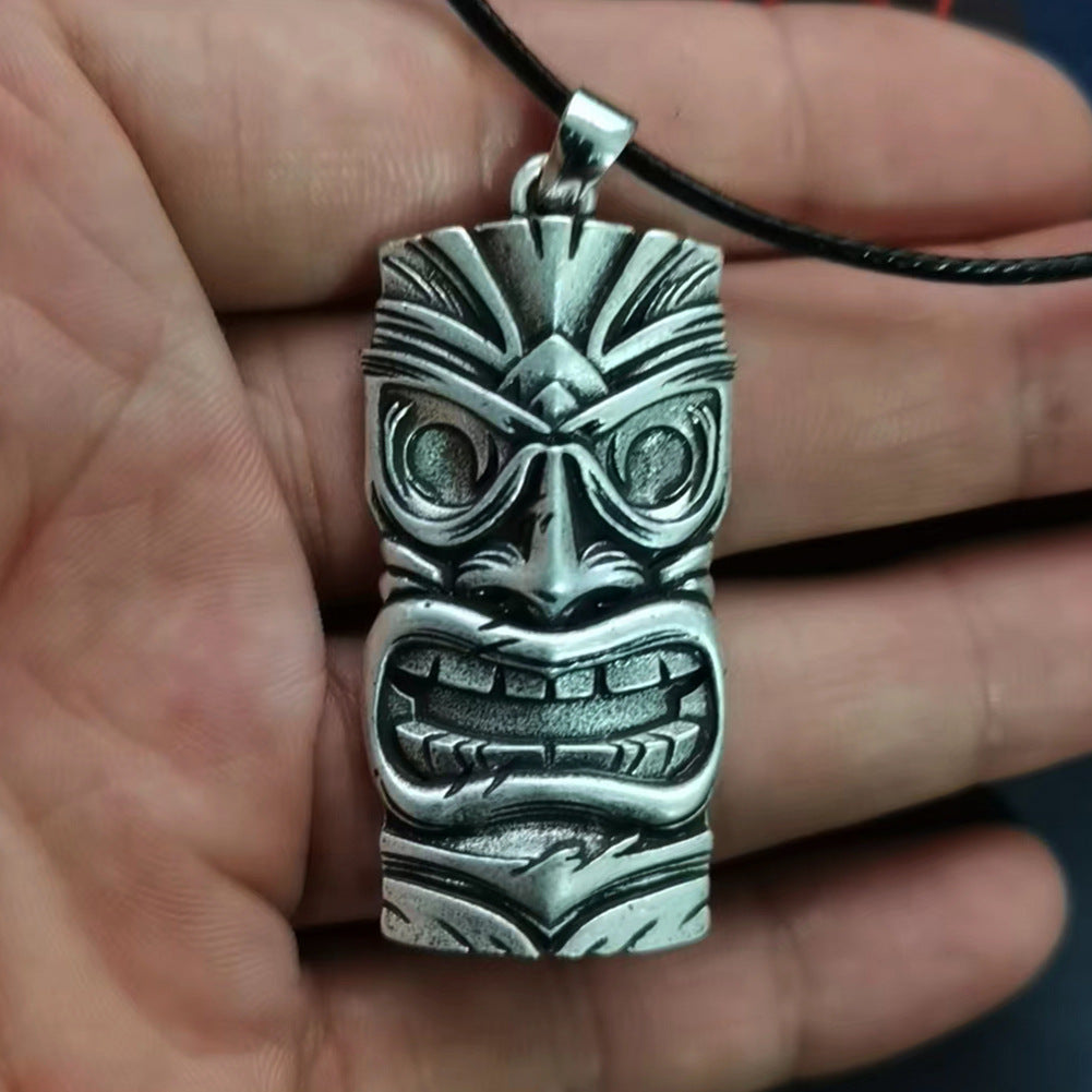 McKay New Zealand God Metal Necklace - Polynesian Tiki Totem for Men