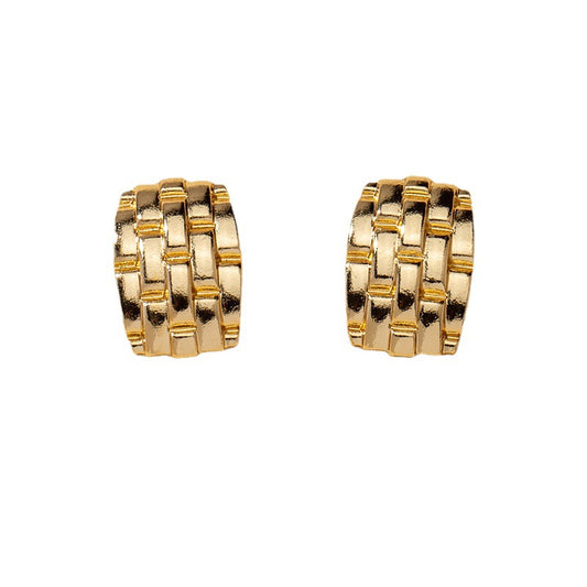 Exaggerated Personality Metal Textured Heavy Industry Earrings - Vienna Verve Collection