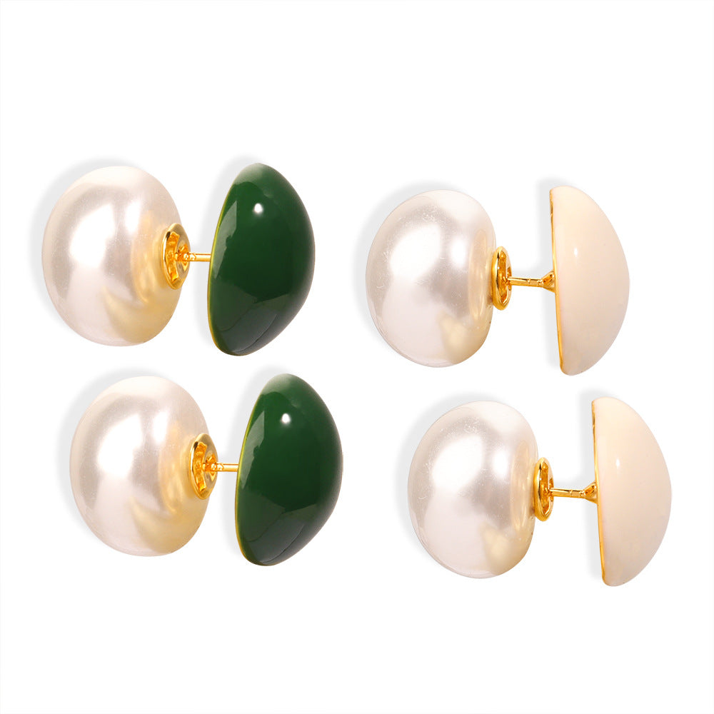 Luxurious Vintage Style Enamel Pearl Earrings for Women