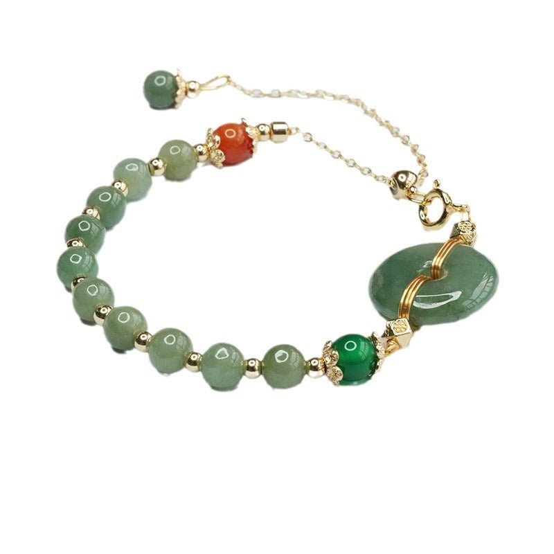 Jade Bracelet with Sterling Silver Clasp - Fortune's Favor Collection