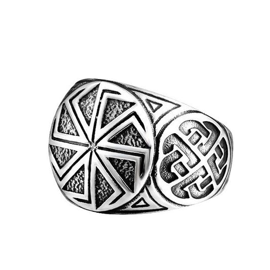 Viking-Inspired Retro Titanium Steel Men's Ring - Durable Stainless Steel Fashion Accessory